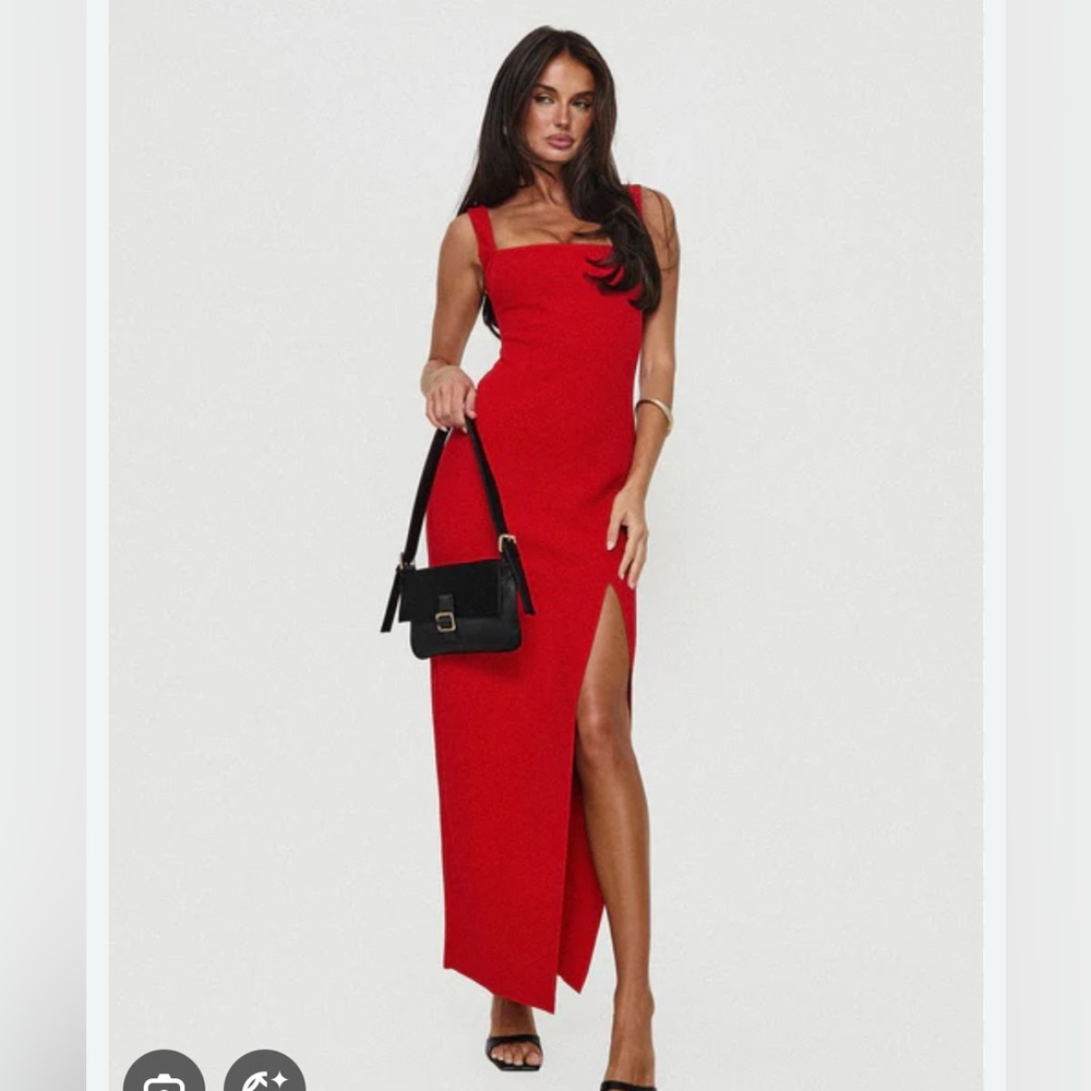 Princess Polly bombshell red Dress Slit sz 8 💃